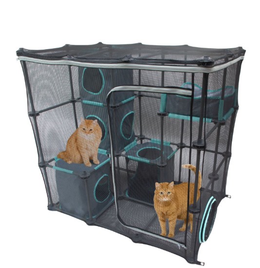 Kitty City Outdoor Cat Enclosure Catio with Mesh Walls, Zip Door, Fits Multiple Cats