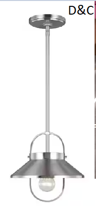 Dormer 1-Light Brushed Nickel Pendant with Metal Shade