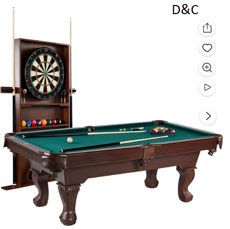 Barrington Billiards 7.5 ft Pool Table Set with Cue Rack & Dartboard, Green