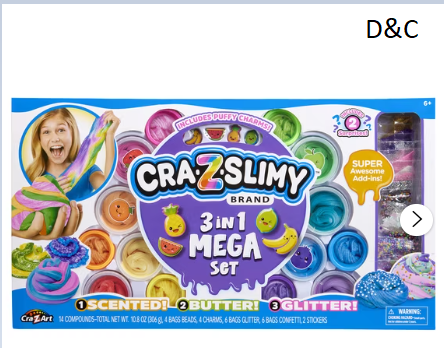 Cra-Z Slimy Mega Slime Kit for Ages 6+ with Scented, Butter & Glitter Slime