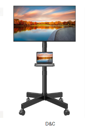 HOMOUNT Mobile TV Stand,Rolling TV Cart for 24-60″ TVs, Portable TV Floor Stand with Wheels,Adjustable Shelf & Tilt,Max VESA 400x400mm,up to 77 lbs
