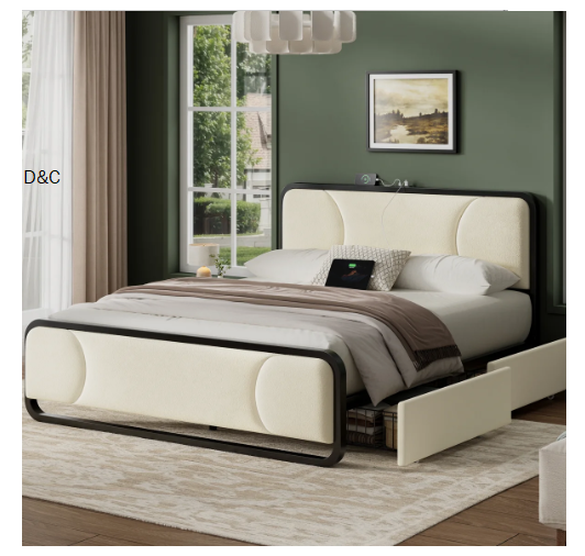 Dorrough Velvet Tufted Storage Platform Bed
