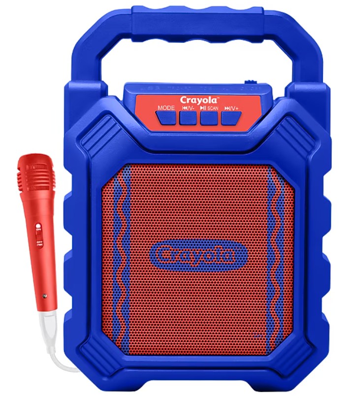 Crayola Portable Bluetooth Karaoke Speaker with FM Radio and Microphone,