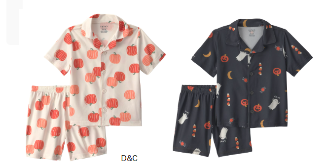Carter’s Child of Mine Baby and Toddler Halloween Pajama Shorts Set, 2-Piece, Sizes 12M-5T