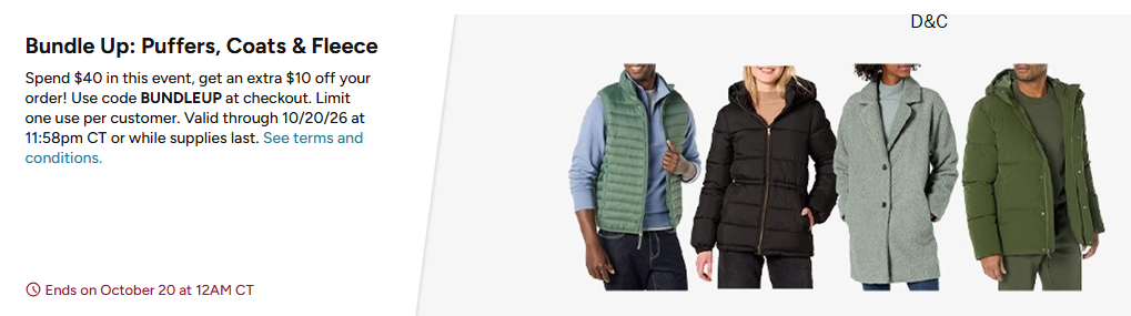 Bundle Up: Puffers, Coats & Fleece As low as $12