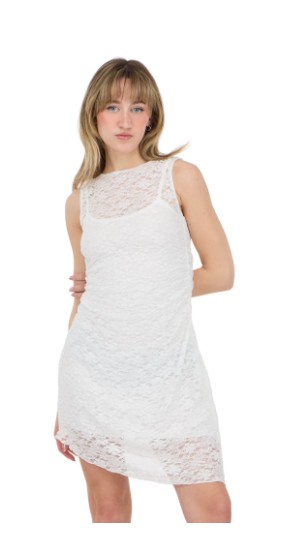 Forever 21 Women’s Sleeveless Mini Dress with Lace, Sizes XS–XL