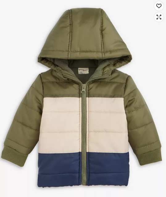 Baby Boys Hooded Colorblocked Jacket