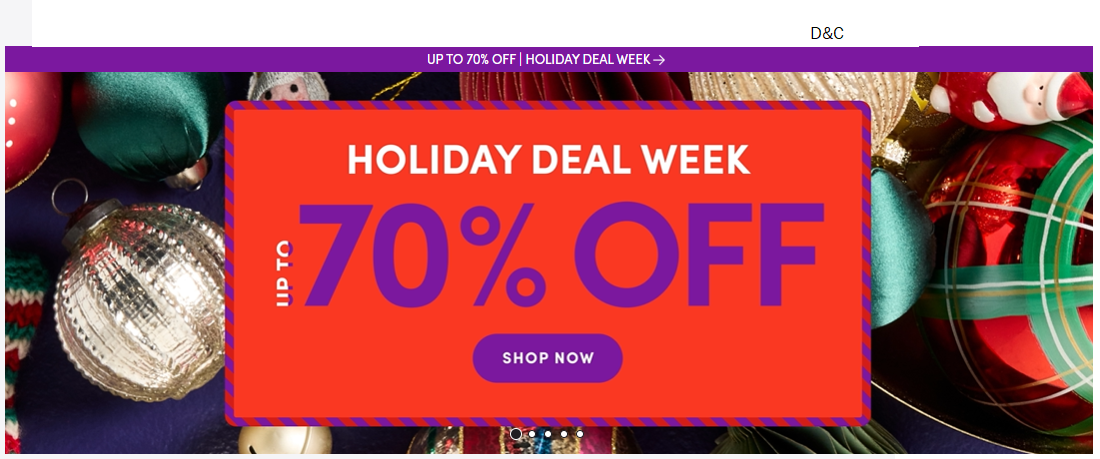 Holiday Deals Weekupto 70% off