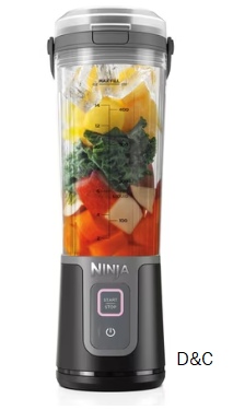 Ninja Blast Portable Personal 18 Oz Blender w/ Leak Proof Lid & Easy Sip Spout, Rechargeable Base, BC150BK Black
