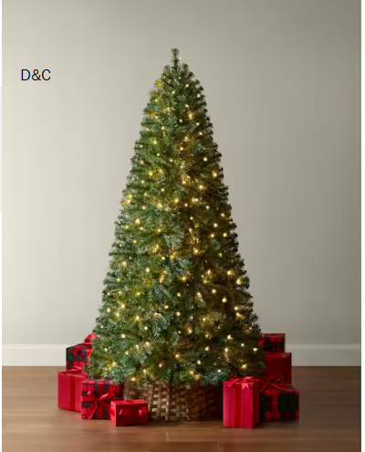 6.5 ft Festive Pine LED Pre-Lit Artificial Christmas Tree T7