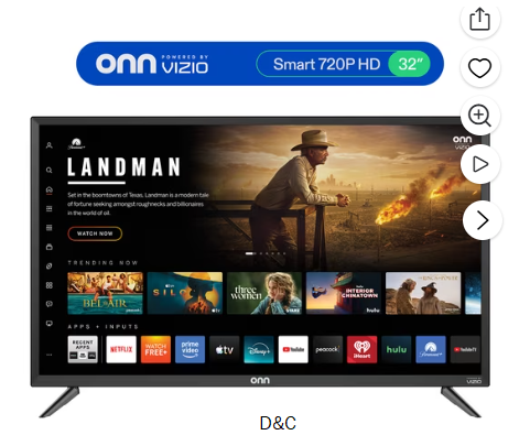 onn 32 in Class 720p HD Smart TV Powered by VIZIO, 32S2V1