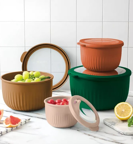 8-Piece Round Nesting Bowl Set with Lids