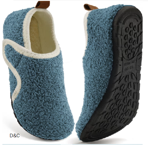 Ecetana Slippers for Women Fuzzy Slippers Warm Slip On House Sock Shoes with Hook Loop