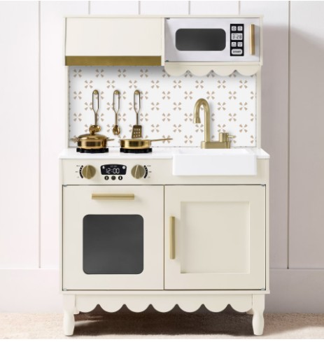 Best Choice Products Toddler Kitchen Playset, Wooden Kids Toy Kitchen w/ Microwave, Oven, 5pcs & Storage – Ivory