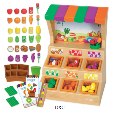 Learning Resources Mini Farmstand Sorting Set Play Food for Kids Sorting Toys for Toddlers Ages 3 and Up