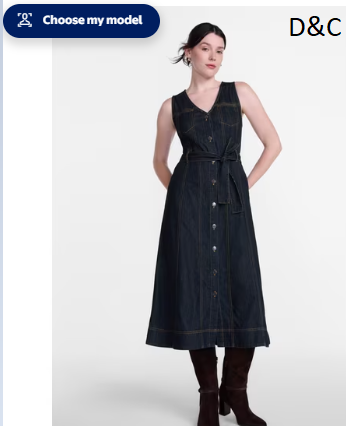 Scenario Women’s and Women’s Plus Sleeveless Denim Midi Dress, Sizes XS-4X