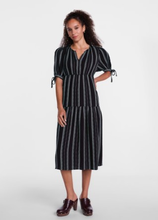 Scenario Women’s Split Neck Tiered Midi Dress, Sizes XS-XXXL