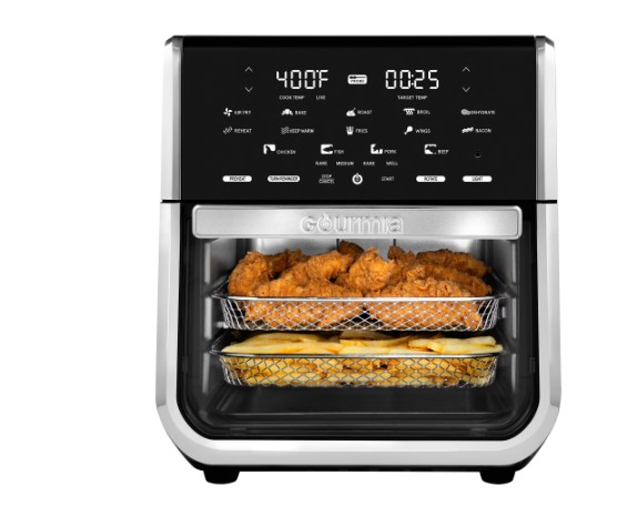 Gourmia All-in-One 14-Quart Air Fryer, Oven, Rotisserie, Dehydrator with Temperature Probe, New