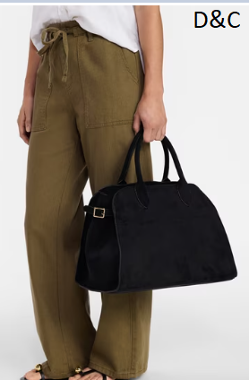 Time and Tru Women’s Sage Satchel Soft Faux Suede Tote Bag, Black