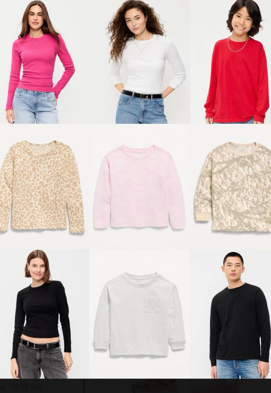 $6/$8 Old Navy Long Sleeve T-Shirts