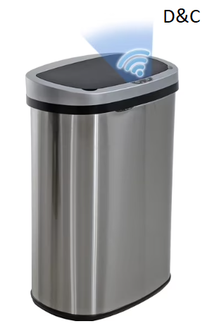 BestOffice 13 Gallon Stainless Steel Touchless Kitchen Trash Can with Motion Sensor for Indoor Use(Silver)