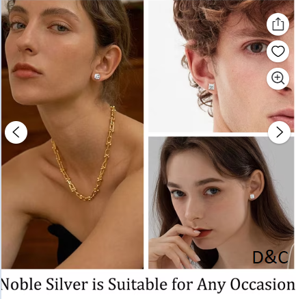 APSVO 4 Pairs 18K White Gold Plated Halo Stud Earrings