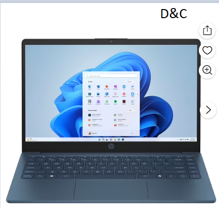 HP 14 inch HD Windows Laptop Intel Processor N150 4GB 128GB UFS Waterfall Blue