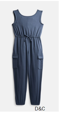 Wonder Nation Girls Sleeveless Cargo Jumpsuit, Sizes XS-XXL