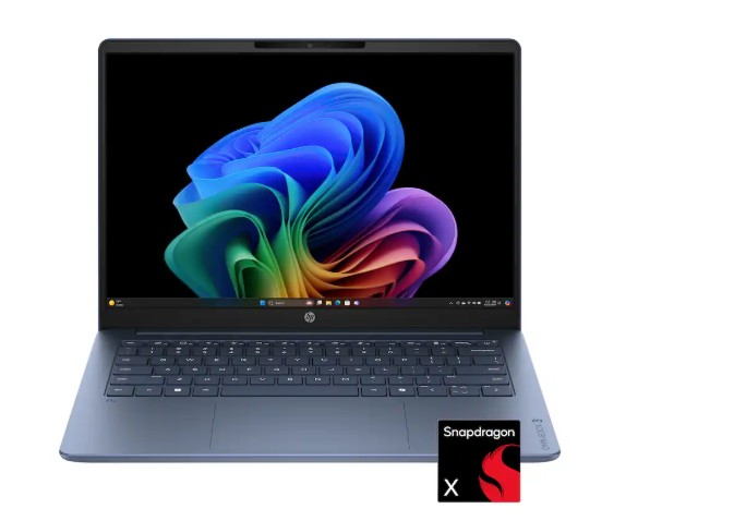 HP – OmniBook 3 – 14″ 2K OLED Laptop – Snapdragon X (8-Core CPU) – 16GB Memory – 512GB SSD – Copilot+ – 41+ Hrs Battery Life¹ – Starlit Blue