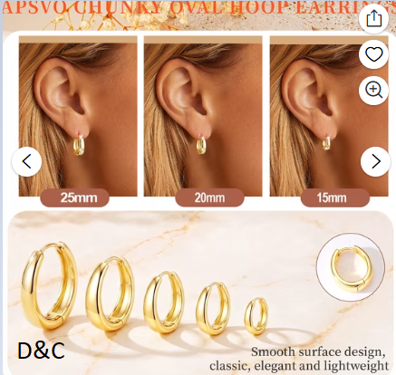 APSVO 18K Gold Plated Hoop Earrings for Women
