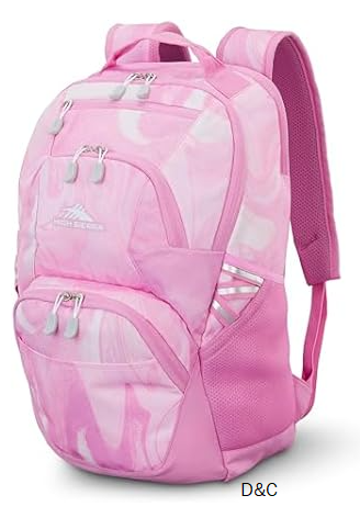 High Sierra Swoop SG Backpack, Travel or Work Laptop Bookbag with Drop Protection Pocket, and Tablet Sleeve, One Size, Pink Marble Swirl