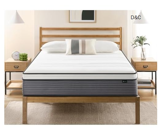 ZINUS 12 Inch True Support Hybrid Mattress [New Version], King, Fiberglass Free, Medium Feel, Motion Isolation, Certified Safe Foams & Fabric, Mattress in A Box
