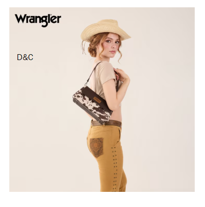 Wrangler Shoulder Bag for Women Flap Crossbody Bag with Double Straps, Cow-Coffee
