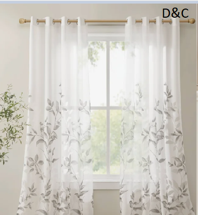 Cecily Grey Burnout Printed 50×84″ Curtain Panel Pair (Set of 2)