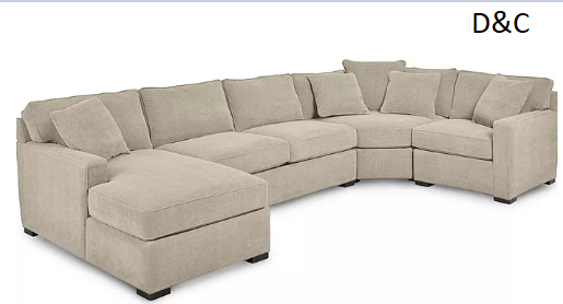 Radley 4-Pc. Fabric Chaise Sectional Sofa with Wedge Piece