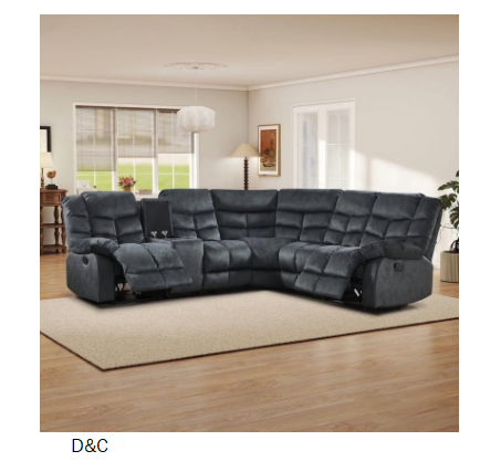 Bonzy Home Complete Living Room Furniture Set Reclining Chair Sofa with Center Console, Hidden Storage & Cup Holders 5‑Seat Couch for Living Room & Meeting Room Gray