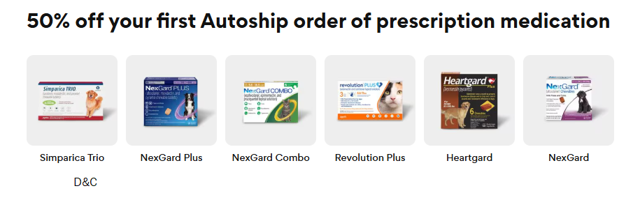 50% off your first Autoship order of prescription medication at chewy