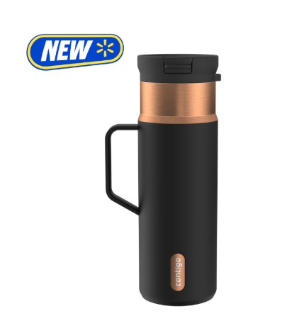 Contigo 20oz SnapSeal Insulated Stainless Steel Tumbler, Licorice Black/Bronze