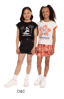 Disney Moana Girl’s Crochet Trim Crewneck Tee with Dolman Sleeves, Sizes 4-16