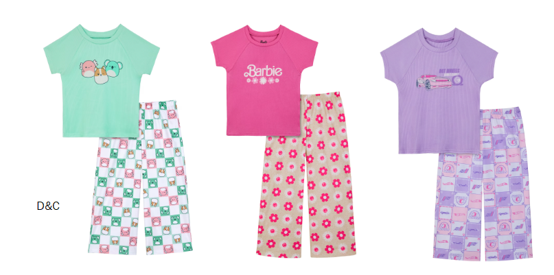 Hot Wheels Girls Short Sleeve Tee and Pants Pajama Set, 2-Piece, Sizes 4-10