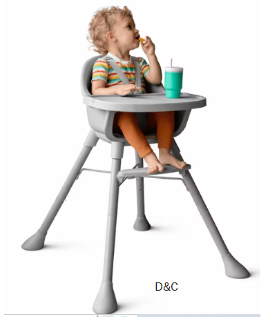 HARPPA 3-in-1 Convertible Baby High Chair,Feeding Chair for Toddlers, Gray