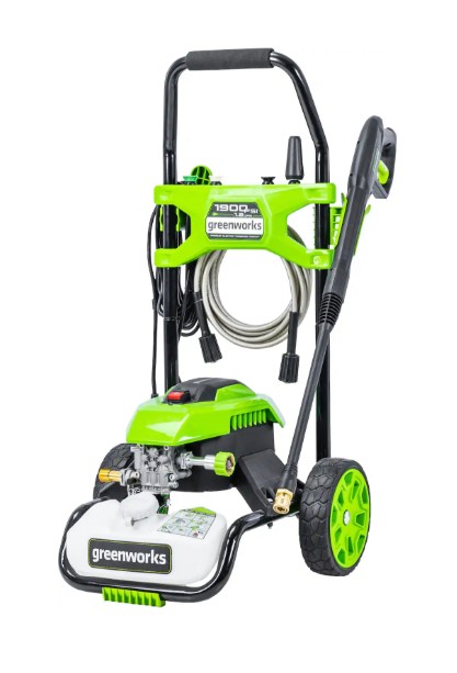 Greenworks – Electric Pressure Washer up to 1900 PSI at 1.2 GPM – Green