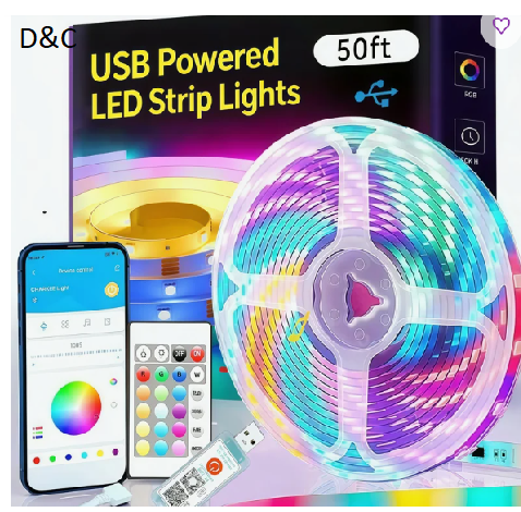 LED Strip Lights 50ft, 2835 RGB LED Light Strip with 24 Keys IR Remote