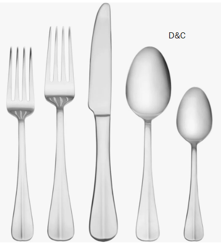 Pfaltzgraff Everyday Simplicity 53-Piece Stainless Steel Flatware Set, Service for 8