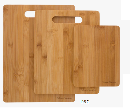 Sachar 3-Piece Bamboo Cutting Board Set – Eco-Friendly Chopping, Charcuterie, and Serving Boards