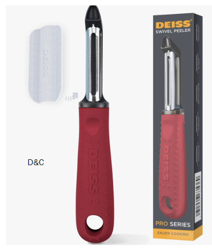 Deiss Pro Swivel Vegetable Peeler – Sharp Stainless Steel Peeler With Non-slip Hand Grip