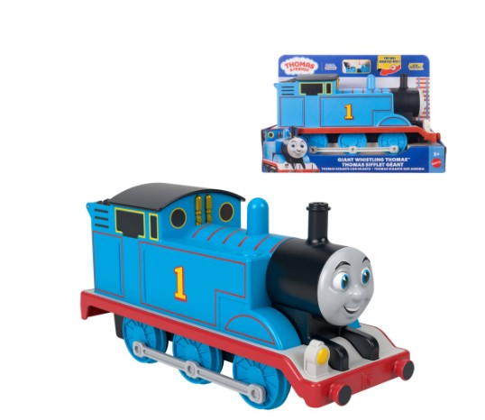 Thomas & Friends Giant Whistling Thomas from Fisher-Price, Large-Scale Engine with Push-Button Sound