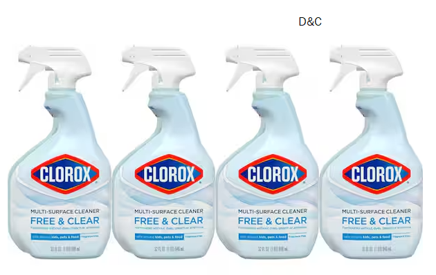 32 oz. Multi-Surface Cleaner Spray Free and Clear of Fragrances and Dyes (4-Pack)