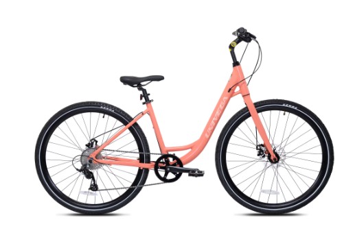 700C Univega Montega Sport Step over Comfort Hybrid Adult Bicycle, Medium Frame, Fits Rider 5’6″ – 5’10”, Unisex, Peach
