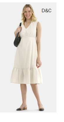 Time and Tru Women’s Sleeveless Denim Dress with Ruffle Hem, XS-XXXL